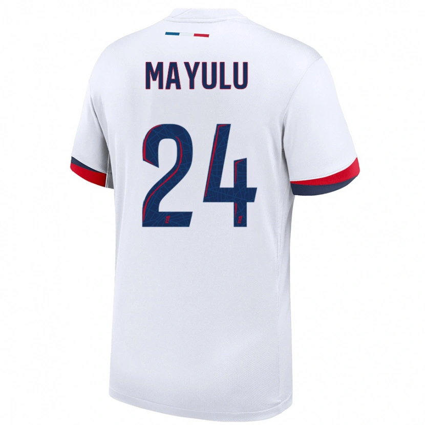 Danxen Kvinder Senny Mayulu #24 Hvid Blå Rød Udebane Spillertrøjer 2024/25 Trøje T-Shirt