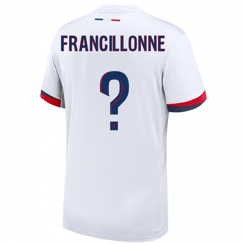 Danxen Kvinder Bryan Francillonne #0 Hvid Blå Rød Udebane Spillertrøjer 2024/25 Trøje T-Shirt