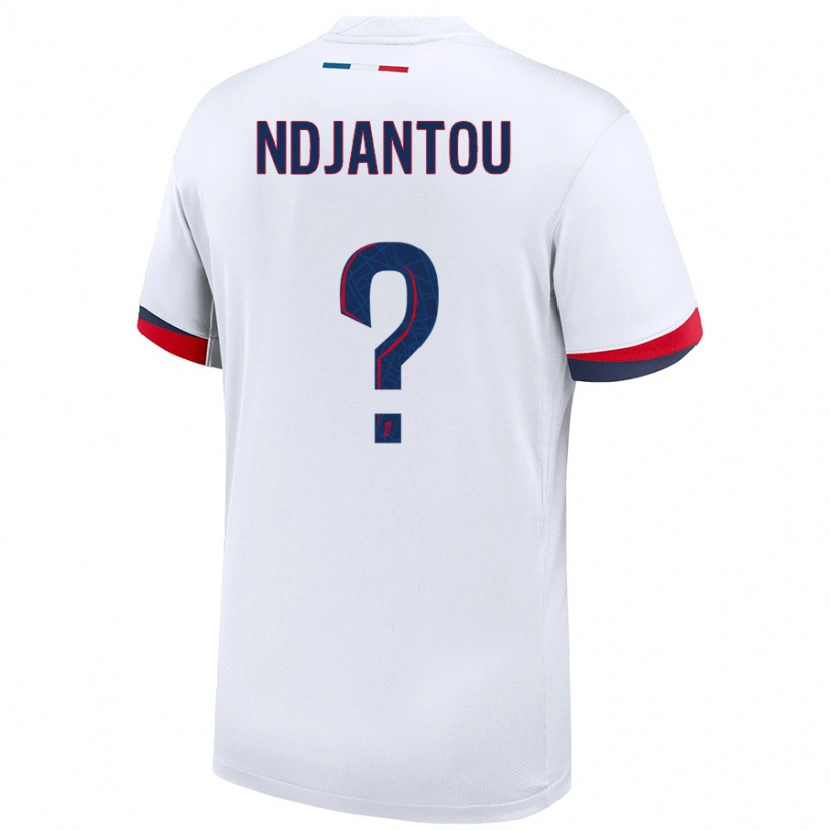Danxen Kvinder Quentin Ndjantou #0 Hvid Blå Rød Udebane Spillertrøjer 2024/25 Trøje T-Shirt