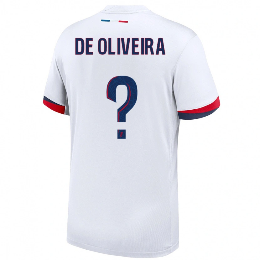 Danxen Kvinder Mathieu De Oliveira #0 Hvid Blå Rød Udebane Spillertrøjer 2024/25 Trøje T-Shirt