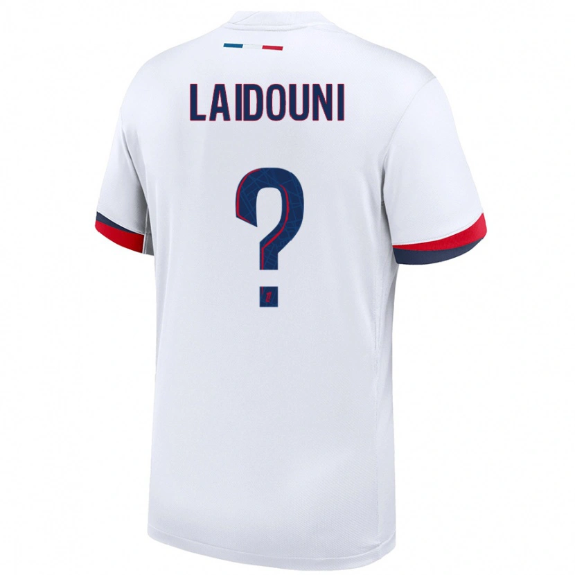 Danxen Kvinder Adam Laidouni #0 Hvid Blå Rød Udebane Spillertrøjer 2024/25 Trøje T-Shirt