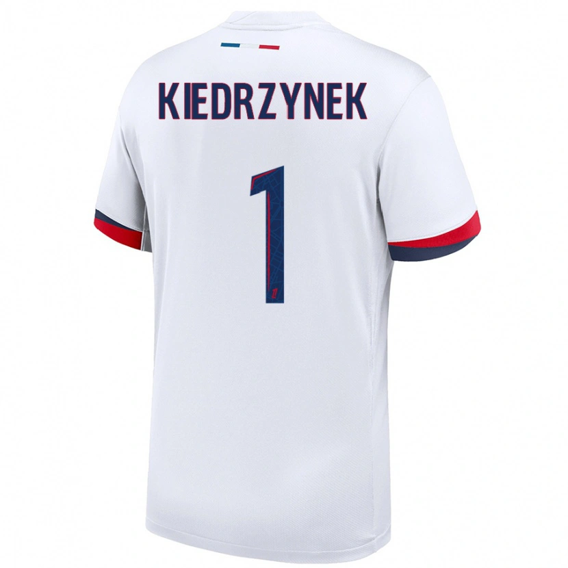 Danxen Kvinder Katarzyna Kiedrzynek #1 Hvid Blå Rød Udebane Spillertrøjer 2024/25 Trøje T-Shirt