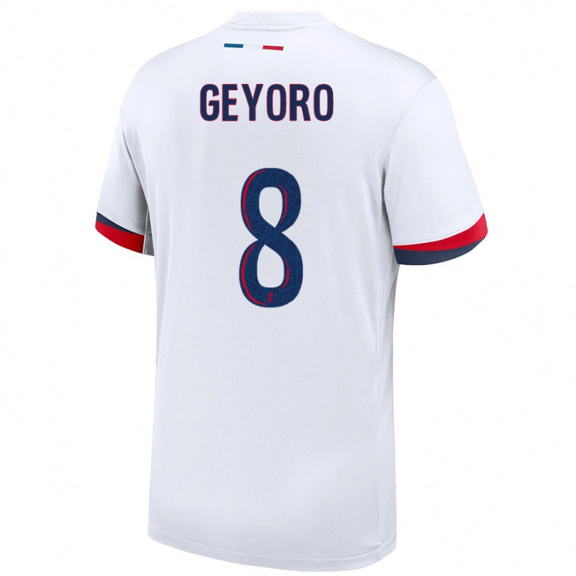 Danxen Kvinder Grace Geyoro #8 Hvid Blå Rød Udebane Spillertrøjer 2024/25 Trøje T-Shirt