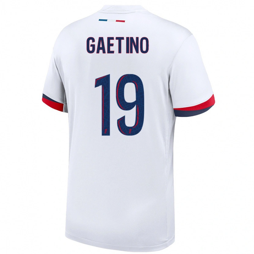 Danxen Kvinder Eva Gaetino #19 Hvid Blå Rød Udebane Spillertrøjer 2024/25 Trøje T-Shirt