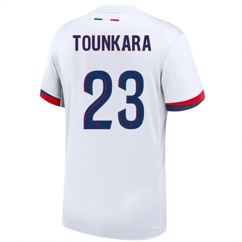 Danxen Kvinder Aïssatou Tounkara #23 Hvid Blå Rød Udebane Spillertrøjer 2024/25 Trøje T-Shirt