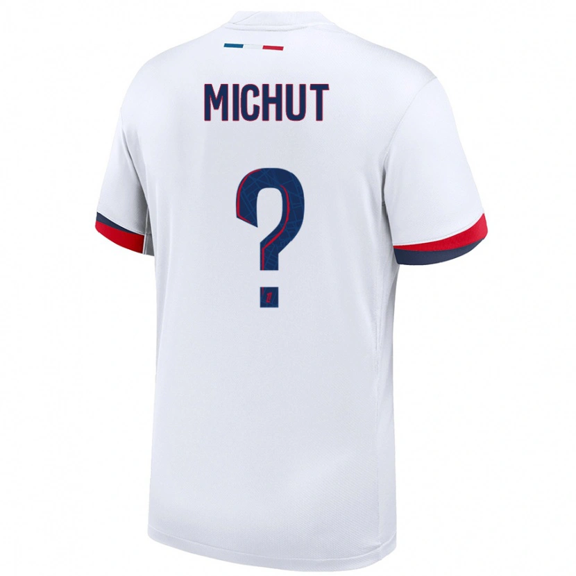Danxen Kvinder Etienne Michut #0 Hvid Blå Rød Udebane Spillertrøjer 2024/25 Trøje T-Shirt