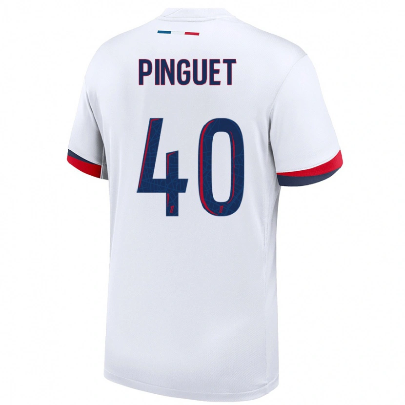 Danxen Kvinder Alice Pinguet #40 Hvid Blå Rød Udebane Spillertrøjer 2024/25 Trøje T-Shirt