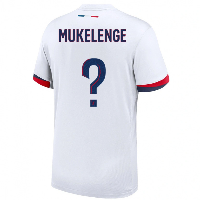 Danxen Kvinder Christ Mukelenge #0 Hvid Blå Rød Udebane Spillertrøjer 2024/25 Trøje T-Shirt
