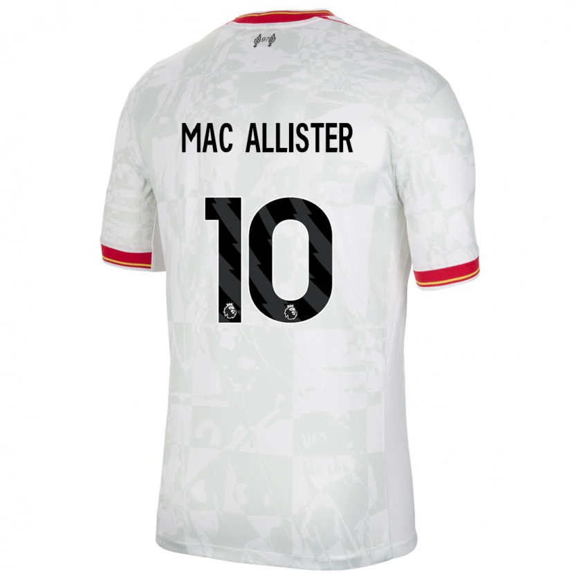 Danxen Kvinder Alexis Mac Allister #10 Hvid Rød Sort Tredje Sæt Spillertrøjer 2024/25 Trøje T-Shirt