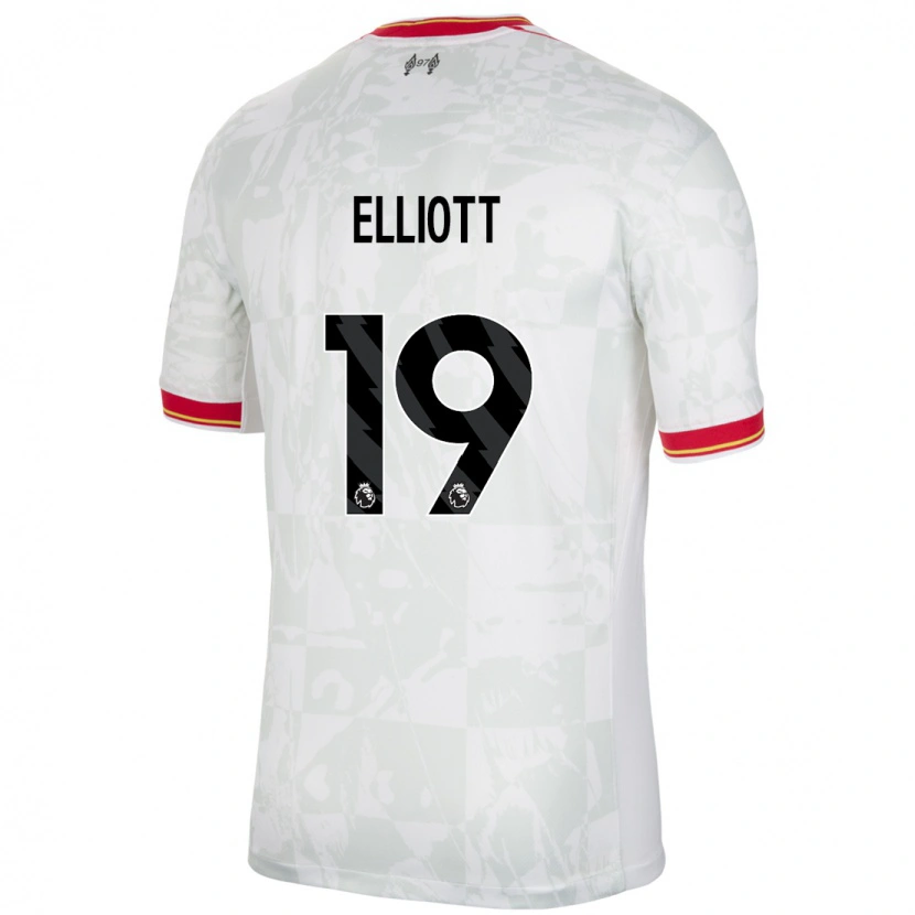 Danxen Kvinder Harvey Elliott #19 Hvid Rød Sort Tredje Sæt Spillertrøjer 2024/25 Trøje T-Shirt