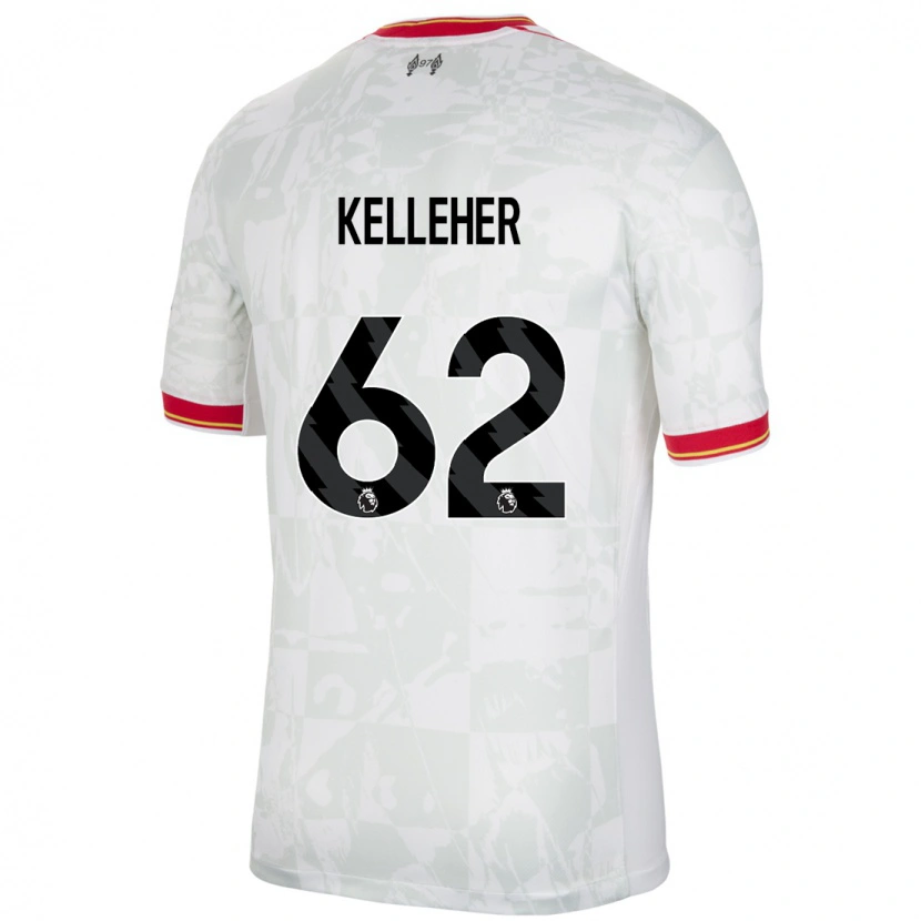 Danxen Kvinder Caoimhín Kelleher #62 Hvid Rød Sort Tredje Sæt Spillertrøjer 2024/25 Trøje T-Shirt