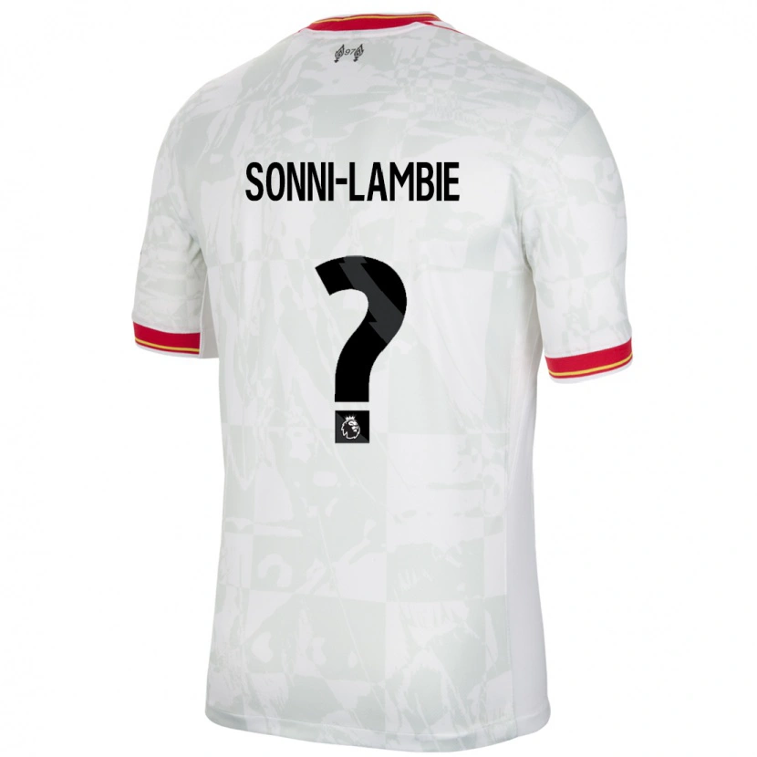 Danxen Kvinder Joshua Sonni-Lambie #0 Hvid Rød Sort Tredje Sæt Spillertrøjer 2024/25 Trøje T-Shirt