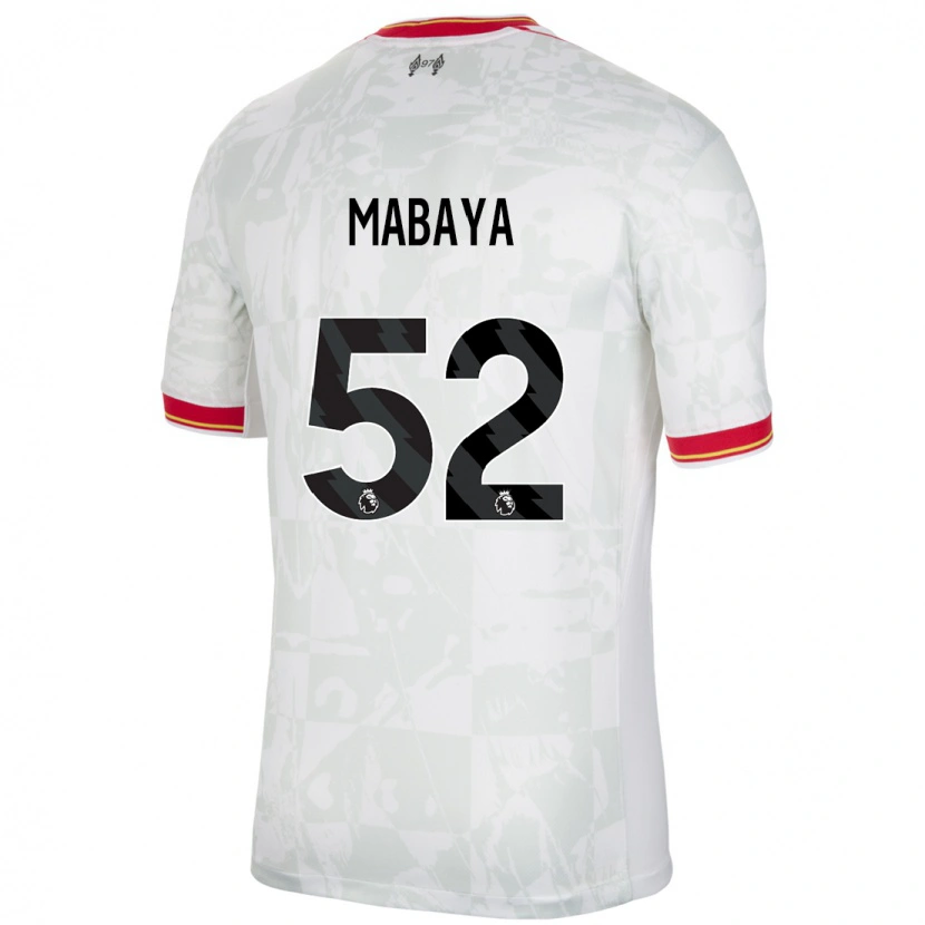 Danxen Kvinder Isaac Mabaya #52 Hvid Rød Sort Tredje Sæt Spillertrøjer 2024/25 Trøje T-Shirt