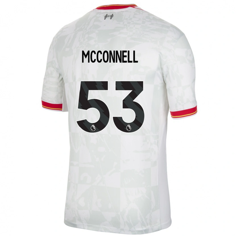 Danxen Kvinder James Mcconnell #53 Hvid Rød Sort Tredje Sæt Spillertrøjer 2024/25 Trøje T-Shirt