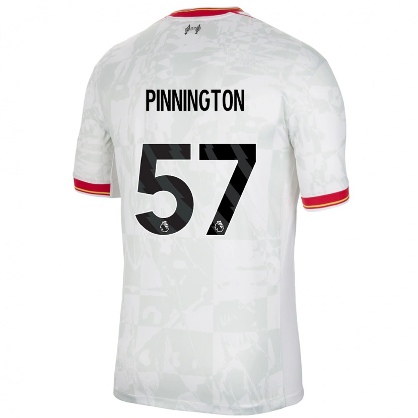 Danxen Kvinder Carter Pinnington #57 Hvid Rød Sort Tredje Sæt Spillertrøjer 2024/25 Trøje T-Shirt