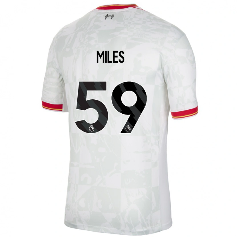 Danxen Kvinder Terence Miles #59 Hvid Rød Sort Tredje Sæt Spillertrøjer 2024/25 Trøje T-Shirt