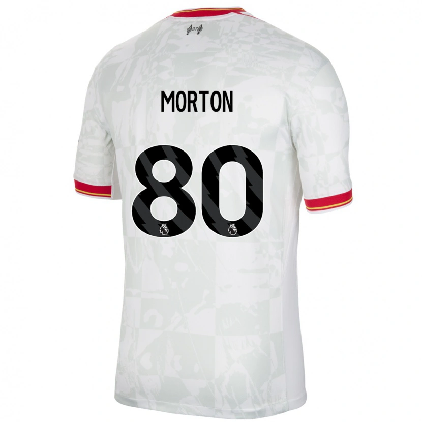 Danxen Kvinder Tyler Morton #80 Hvid Rød Sort Tredje Sæt Spillertrøjer 2024/25 Trøje T-Shirt