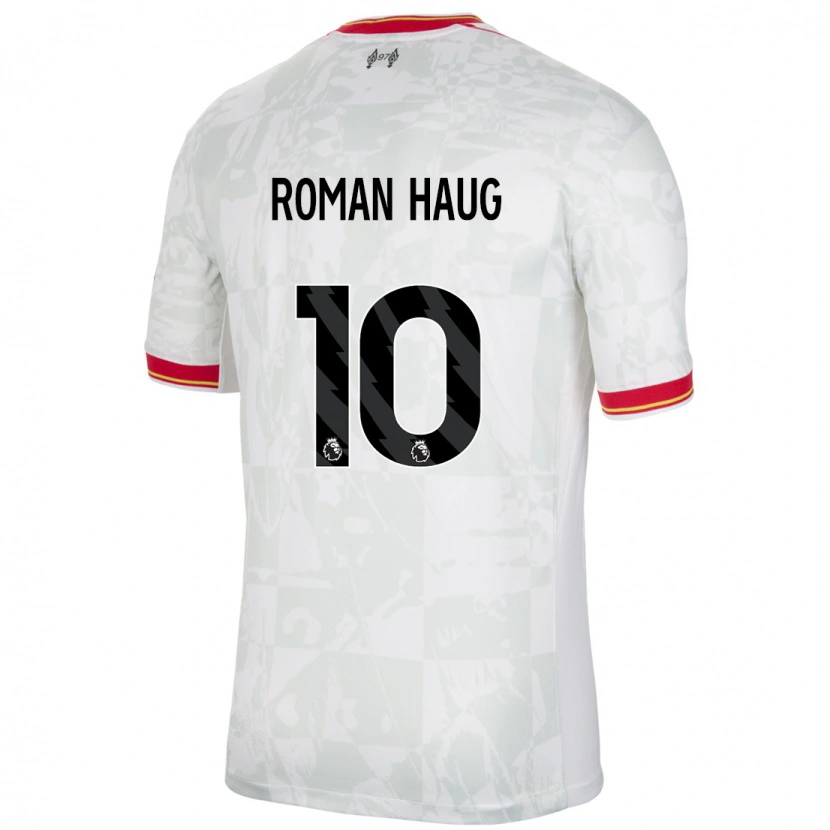 Danxen Kvinder Sophie Román Haug #10 Hvid Rød Sort Tredje Sæt Spillertrøjer 2024/25 Trøje T-Shirt