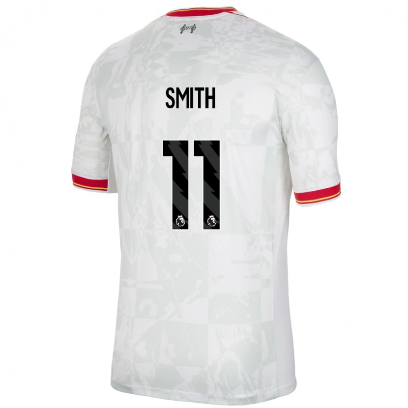 Danxen Kvinder Olivia Smith #11 Hvid Rød Sort Tredje Sæt Spillertrøjer 2024/25 Trøje T-Shirt