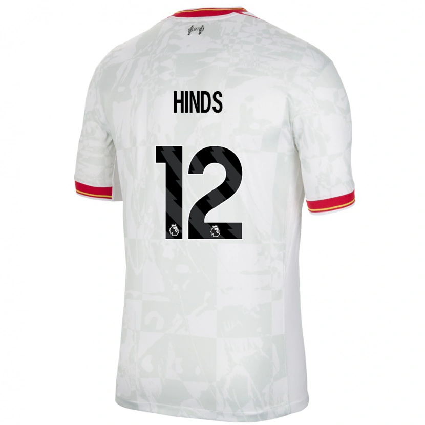 Danxen Kvinder Taylor Hinds #12 Hvid Rød Sort Tredje Sæt Spillertrøjer 2024/25 Trøje T-Shirt