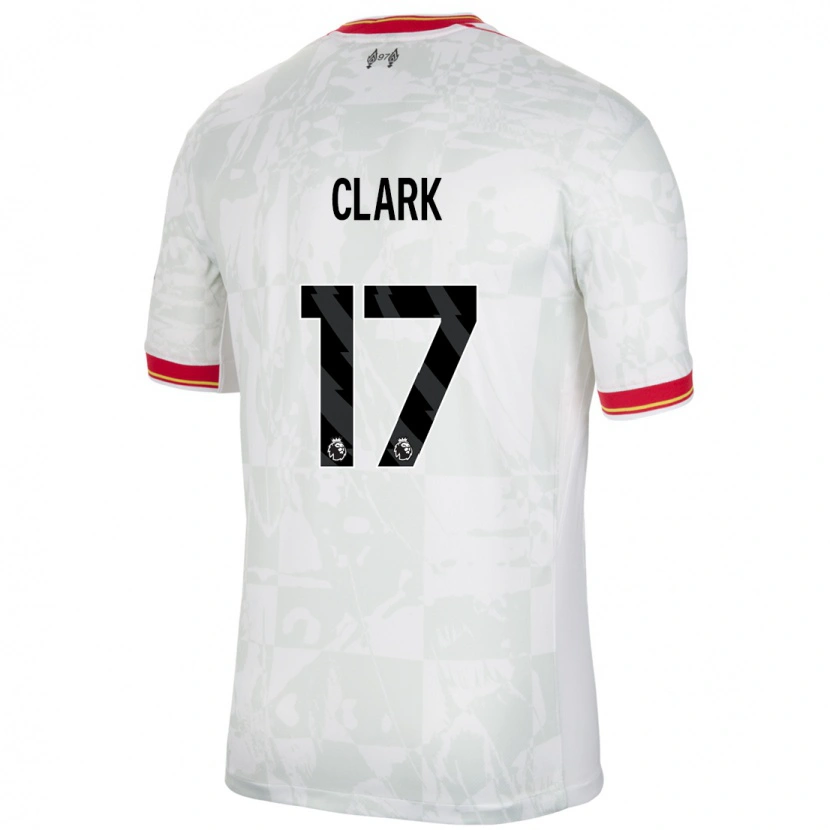 Danxen Kvinder Jenna Clark #17 Hvid Rød Sort Tredje Sæt Spillertrøjer 2024/25 Trøje T-Shirt