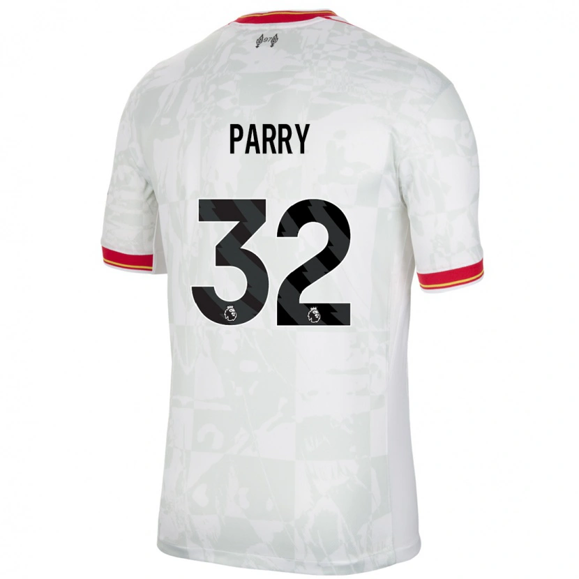 Danxen Kvinder Lucy Parry #32 Hvid Rød Sort Tredje Sæt Spillertrøjer 2024/25 Trøje T-Shirt
