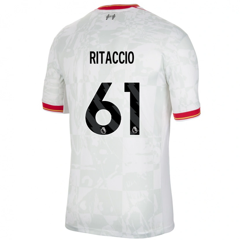 Danxen Kvinder Matteo Ritaccio #61 Hvid Rød Sort Tredje Sæt Spillertrøjer 2024/25 Trøje T-Shirt