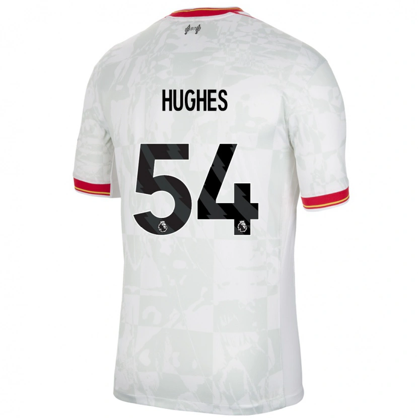 Danxen Kvinder Liam Hughes #54 Hvid Rød Sort Tredje Sæt Spillertrøjer 2024/25 Trøje T-Shirt