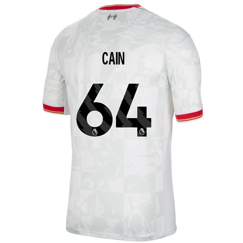 Danxen Kvinder Jake Cain #64 Hvid Rød Sort Tredje Sæt Spillertrøjer 2024/25 Trøje T-Shirt