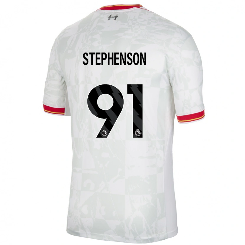 Danxen Kvinder Luca Stephenson #91 Hvid Rød Sort Tredje Sæt Spillertrøjer 2024/25 Trøje T-Shirt