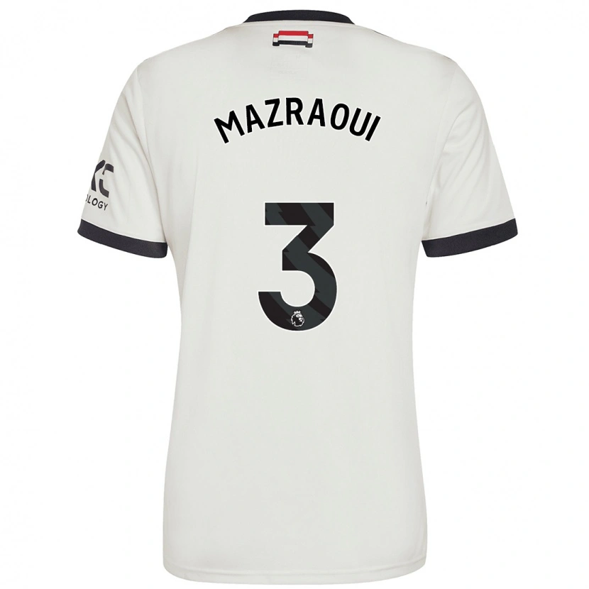 Danxen Kvinder Noussair Mazraoui #3 Råhvid Tredje Sæt Spillertrøjer 2024/25 Trøje T-Shirt