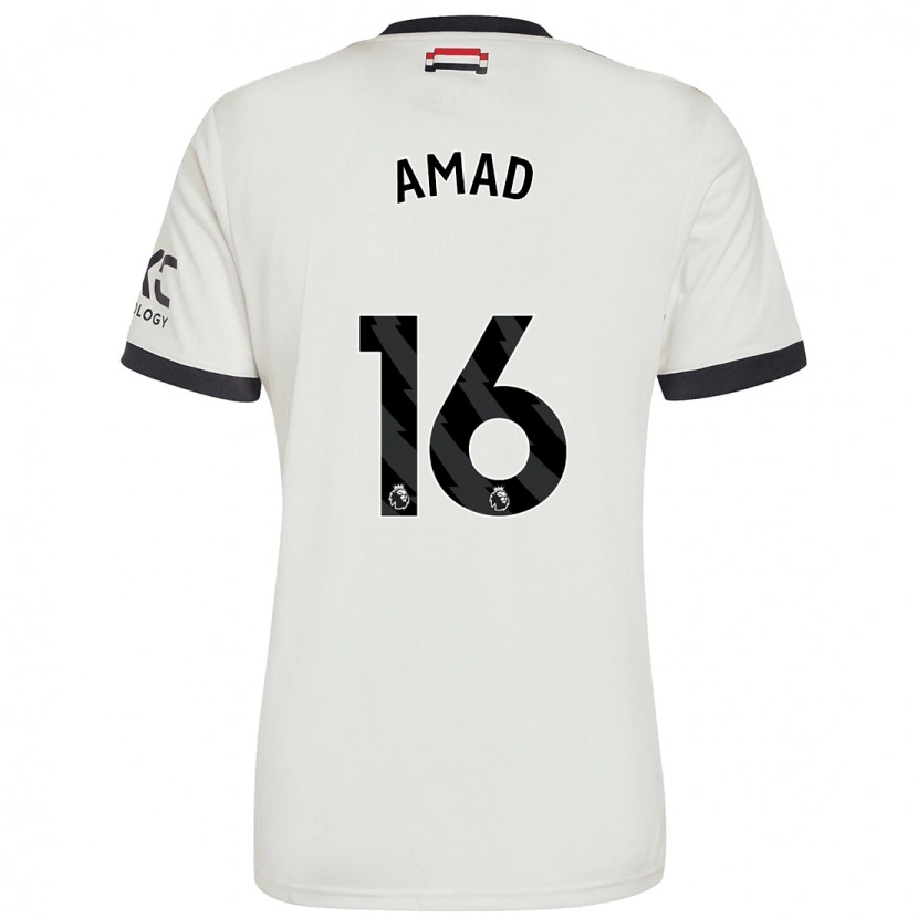 Danxen Kvinder Amad Diallo #16 Råhvid Tredje Sæt Spillertrøjer 2024/25 Trøje T-Shirt