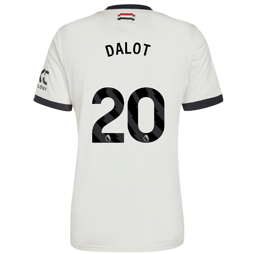 Danxen Kvinder Diogo Dalot #20 Råhvid Tredje Sæt Spillertrøjer 2024/25 Trøje T-Shirt