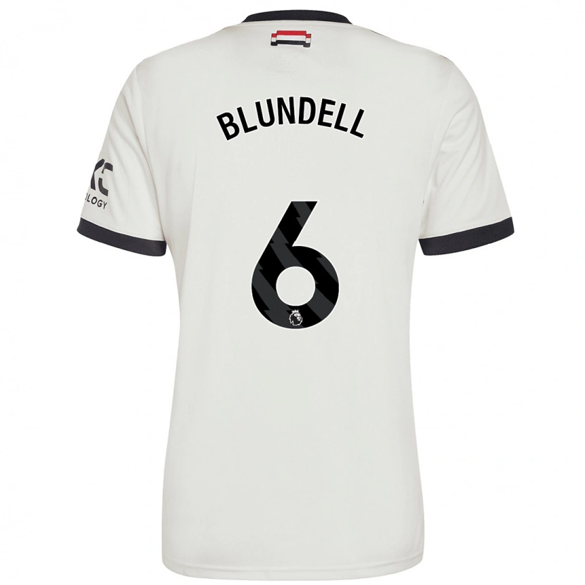 Danxen Kvinder Hannah Blundell #6 Råhvid Tredje Sæt Spillertrøjer 2024/25 Trøje T-Shirt