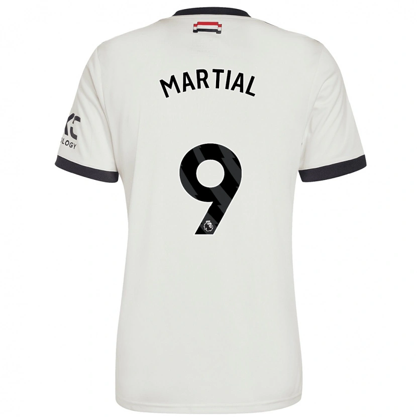 Danxen Kvinder Anthony Martial #9 Råhvid Tredje Sæt Spillertrøjer 2024/25 Trøje T-Shirt