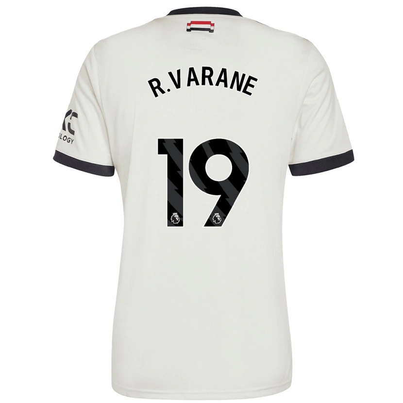 Danxen Kvinder Raphaël Varane #19 Råhvid Tredje Sæt Spillertrøjer 2024/25 Trøje T-Shirt