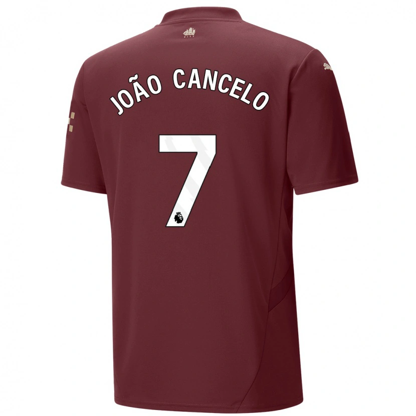 Danxen Kvinder João Cancelo #7 Rødbrun Tredje Sæt Spillertrøjer 2024/25 Trøje T-Shirt