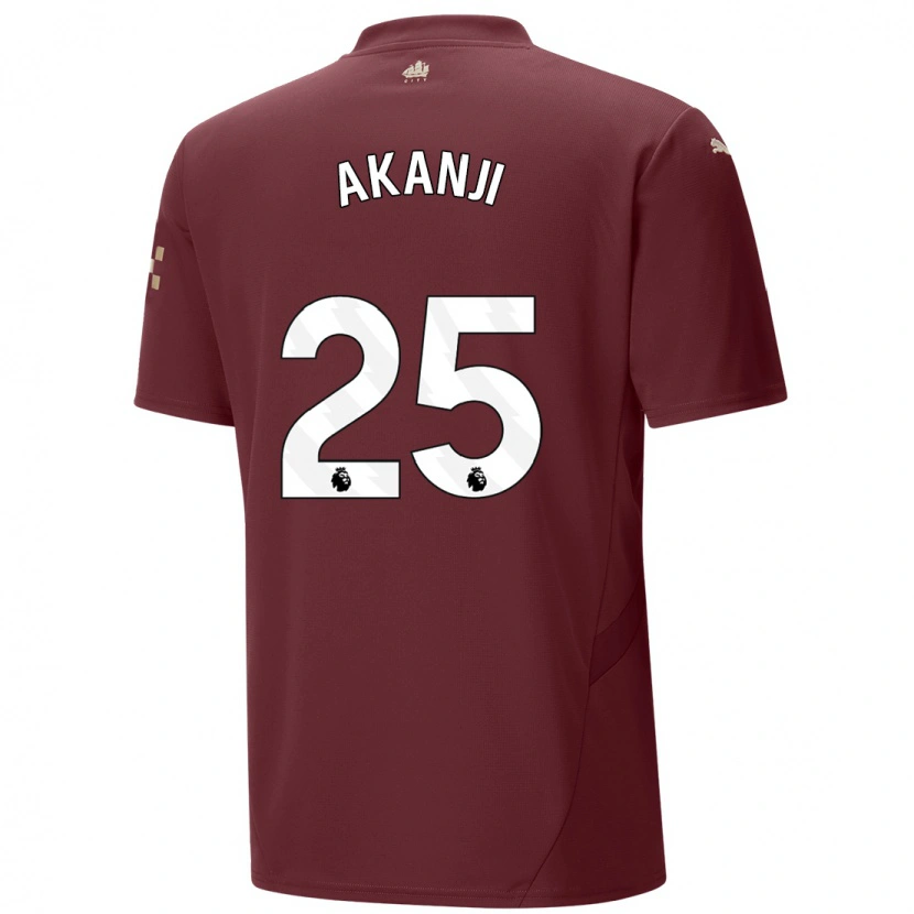 Danxen Kvinder Manuel Akanji #25 Rødbrun Tredje Sæt Spillertrøjer 2024/25 Trøje T-Shirt