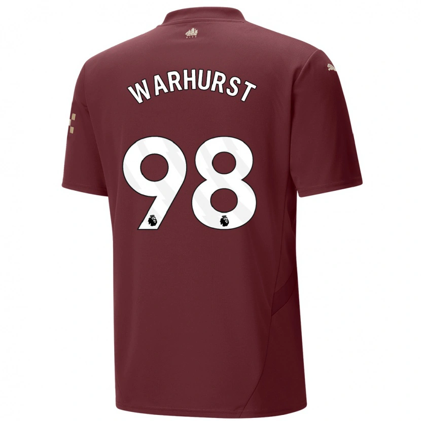 Danxen Kvinder Matty Warhurst #98 Rødbrun Tredje Sæt Spillertrøjer 2024/25 Trøje T-Shirt