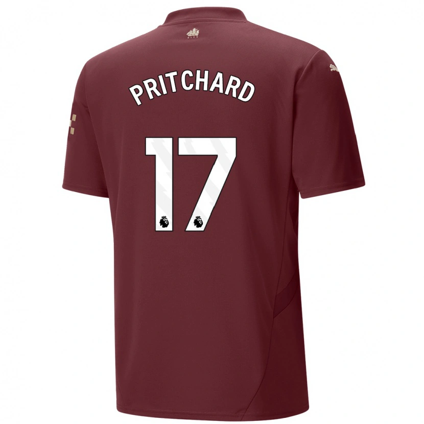 Danxen Kvinder Poppy Pritchard #17 Rødbrun Tredje Sæt Spillertrøjer 2024/25 Trøje T-Shirt