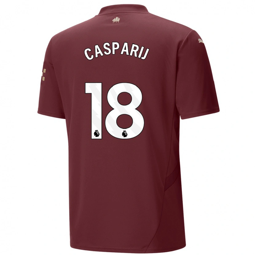 Danxen Kvinder Kerstin Casparij #18 Rødbrun Tredje Sæt Spillertrøjer 2024/25 Trøje T-Shirt