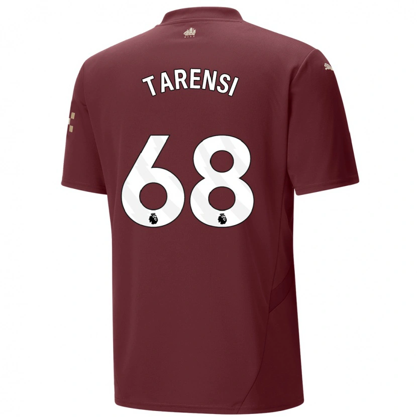 Danxen Kvinder Oscar Tarensi #68 Rødbrun Tredje Sæt Spillertrøjer 2024/25 Trøje T-Shirt