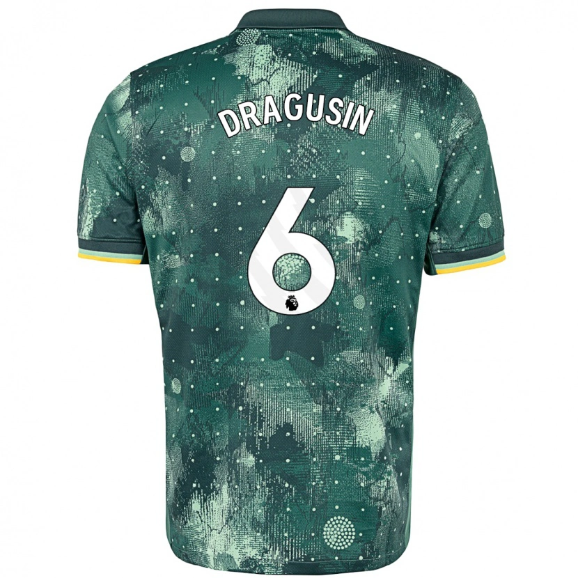 Danxen Kvinder Radu Drăgușin #6 Mintgrøn Tredje Sæt Spillertrøjer 2024/25 Trøje T-Shirt