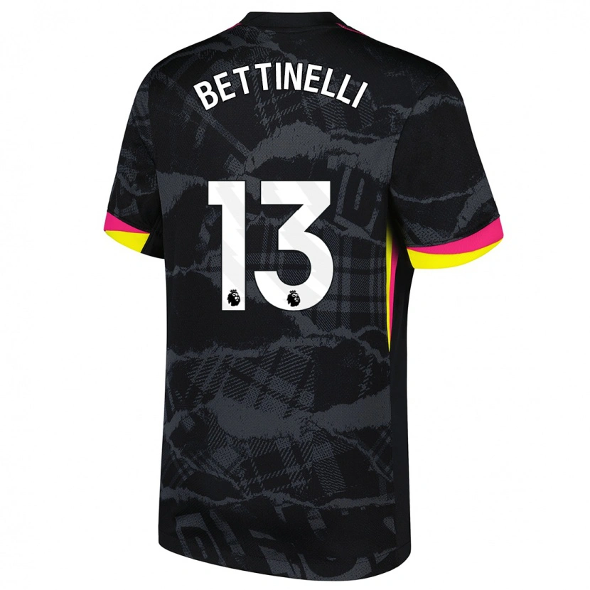 Danxen Kvinder Marcus Bettinelli #13 Sort Pink Tredje Sæt Spillertrøjer 2024/25 Trøje T-Shirt