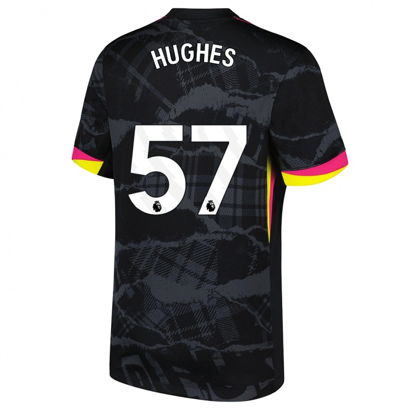 Danxen Kvinder Brodi Hughes #57 Sort Pink Tredje Sæt Spillertrøjer 2024/25 Trøje T-Shirt