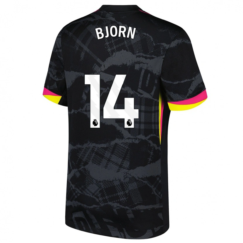 Danxen Kvinder Nathalie Björn #14 Sort Pink Tredje Sæt Spillertrøjer 2024/25 Trøje T-Shirt