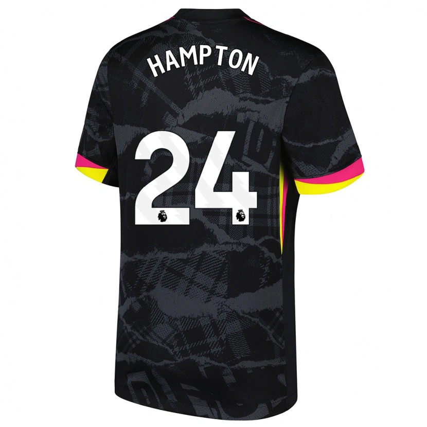 Danxen Kvinder Hannah Hampton #24 Sort Pink Tredje Sæt Spillertrøjer 2024/25 Trøje T-Shirt