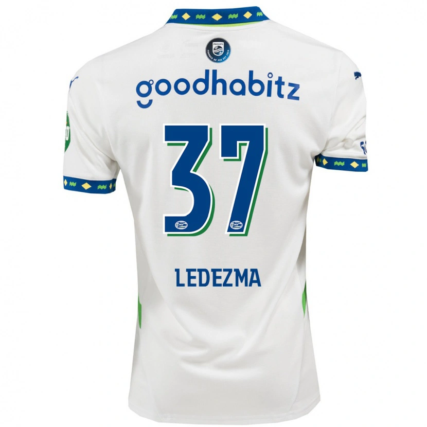 Danxen Kvinder Richard Ledezma #37 Hvid Mørkeblå Tredje Sæt Spillertrøjer 2024/25 Trøje T-Shirt