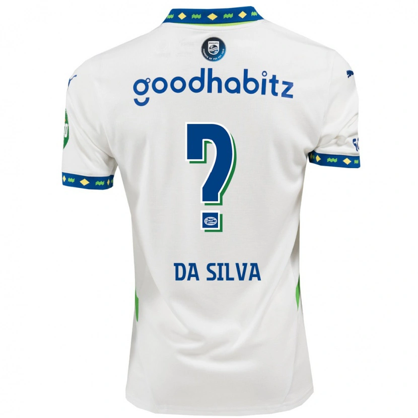 Danxen Kvinder Aston Da Silva #0 Hvid Mørkeblå Tredje Sæt Spillertrøjer 2024/25 Trøje T-Shirt