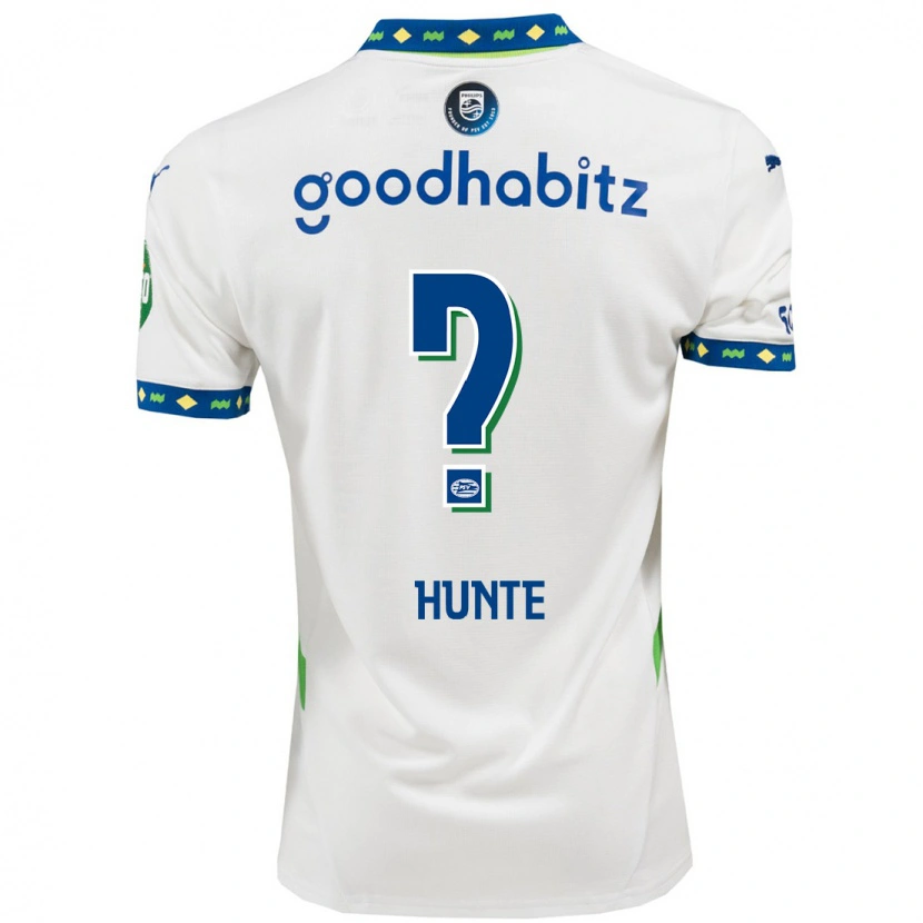 Danxen Kvinder Jerayno Hunte #0 Hvid Mørkeblå Tredje Sæt Spillertrøjer 2024/25 Trøje T-Shirt